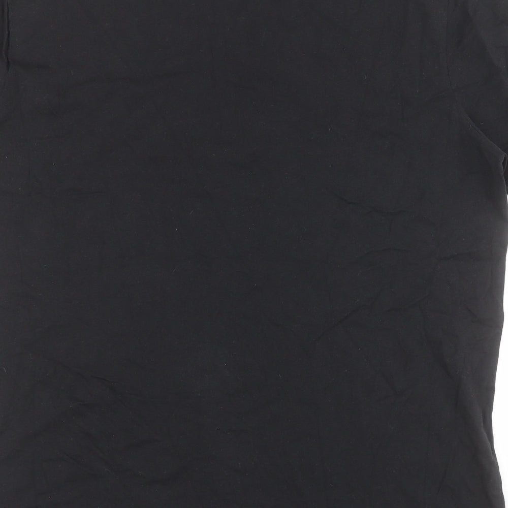 JACK & JONES Mens Black  Cotton  T-Shirt Size L Crew Neck