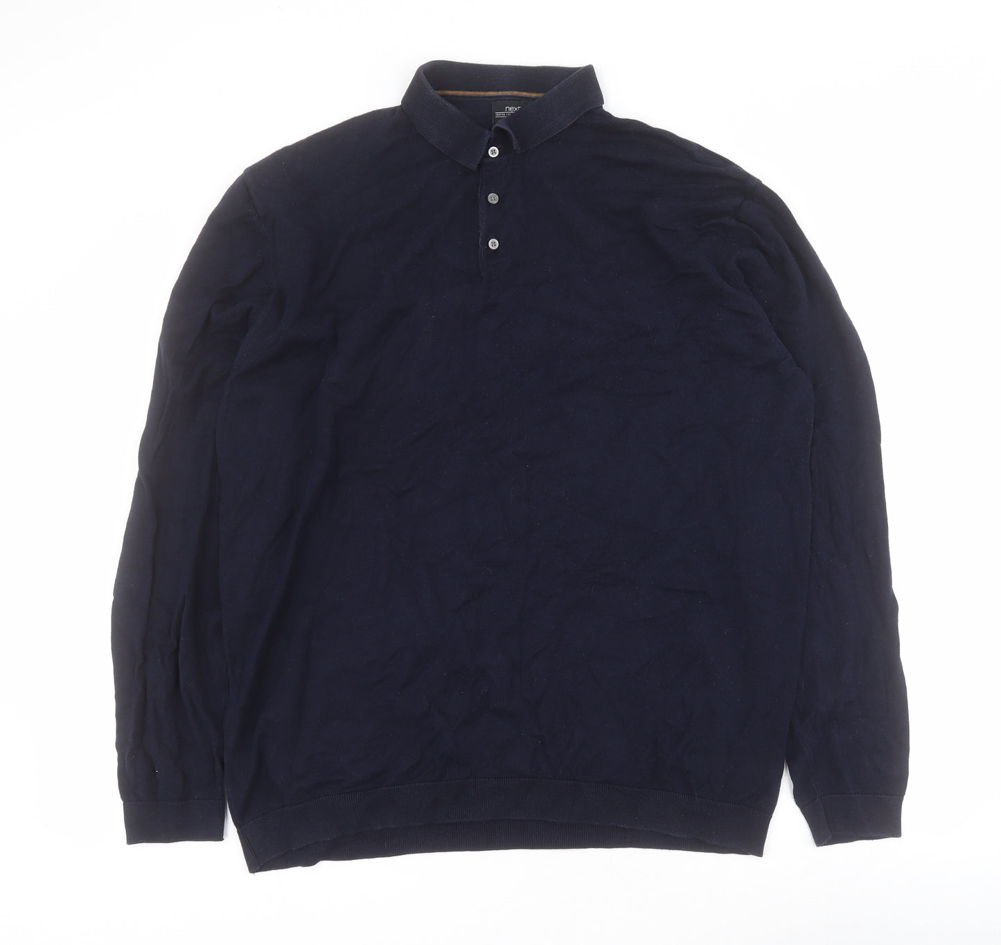 NEXT Mens Blue  Cotton  Polo Size XL Collared Button
