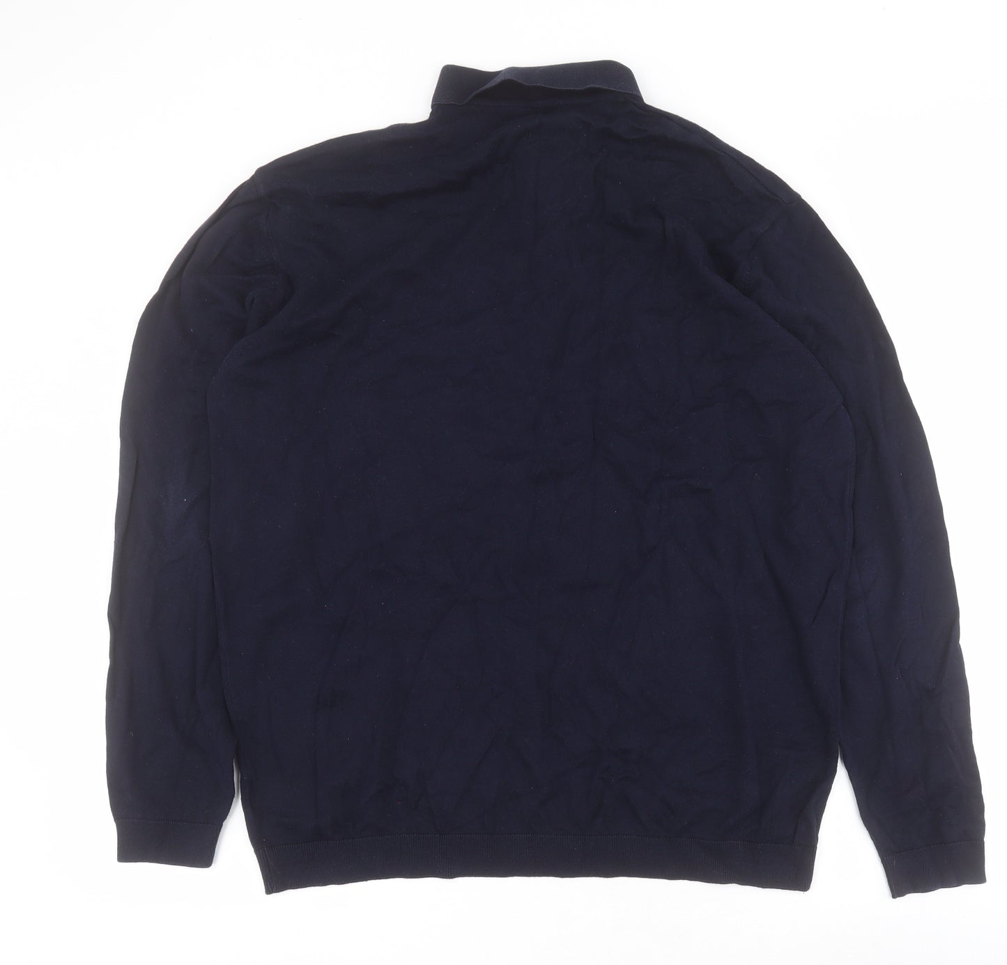 NEXT Mens Blue  Cotton  Polo Size XL Collared Button