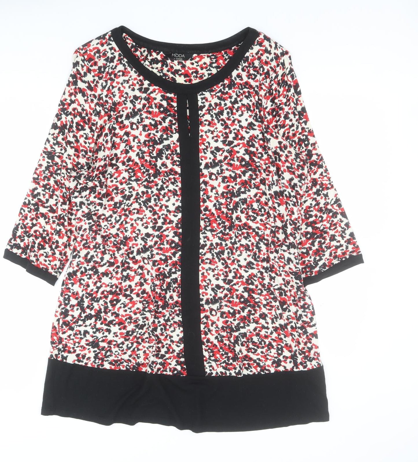 George Womens Red Floral Viscose A-Line  Size 18  Scoop Neck Pullover