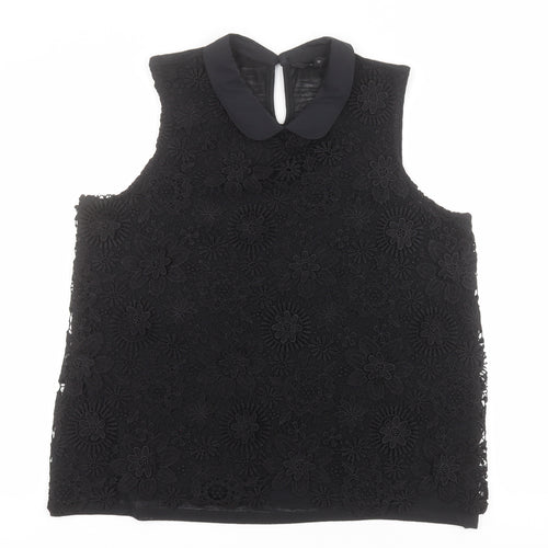 NEXT Womens Black  Polyester Basic Tank Size 18 Collared