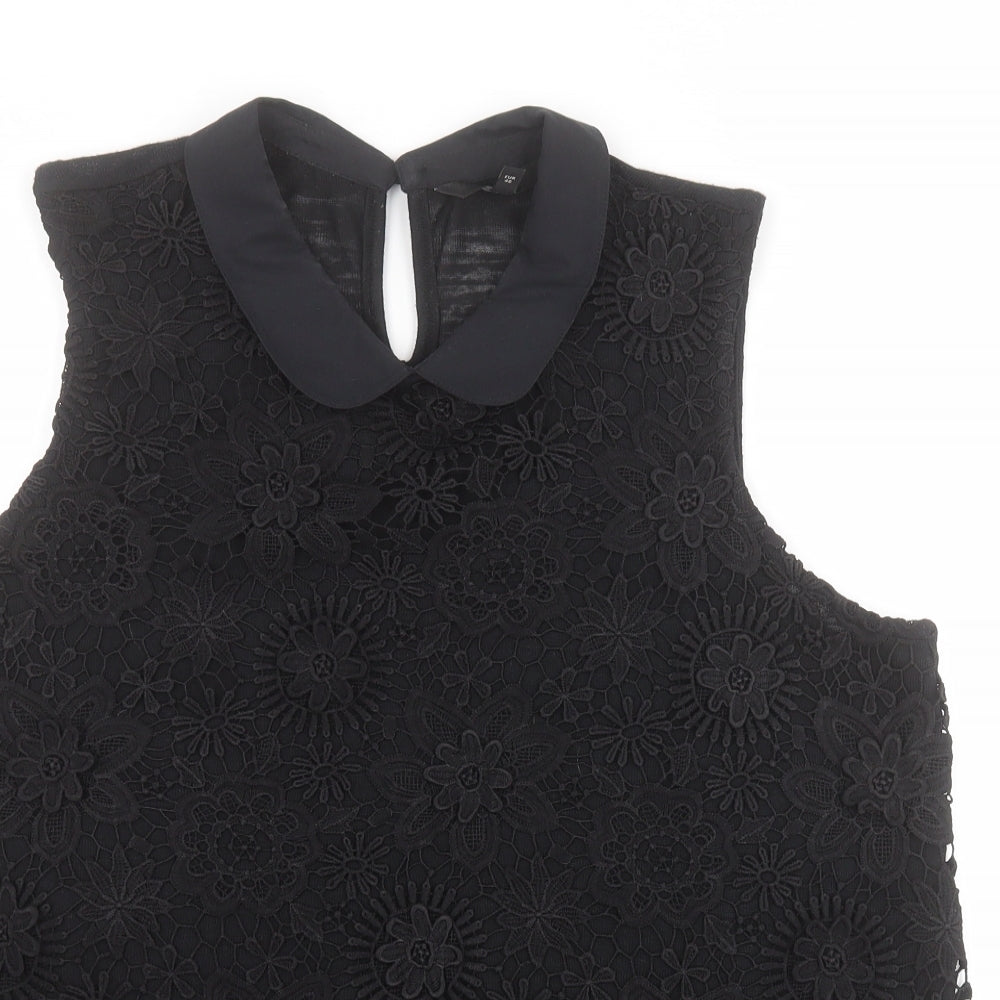 NEXT Womens Black  Polyester Basic Tank Size 18 Collared