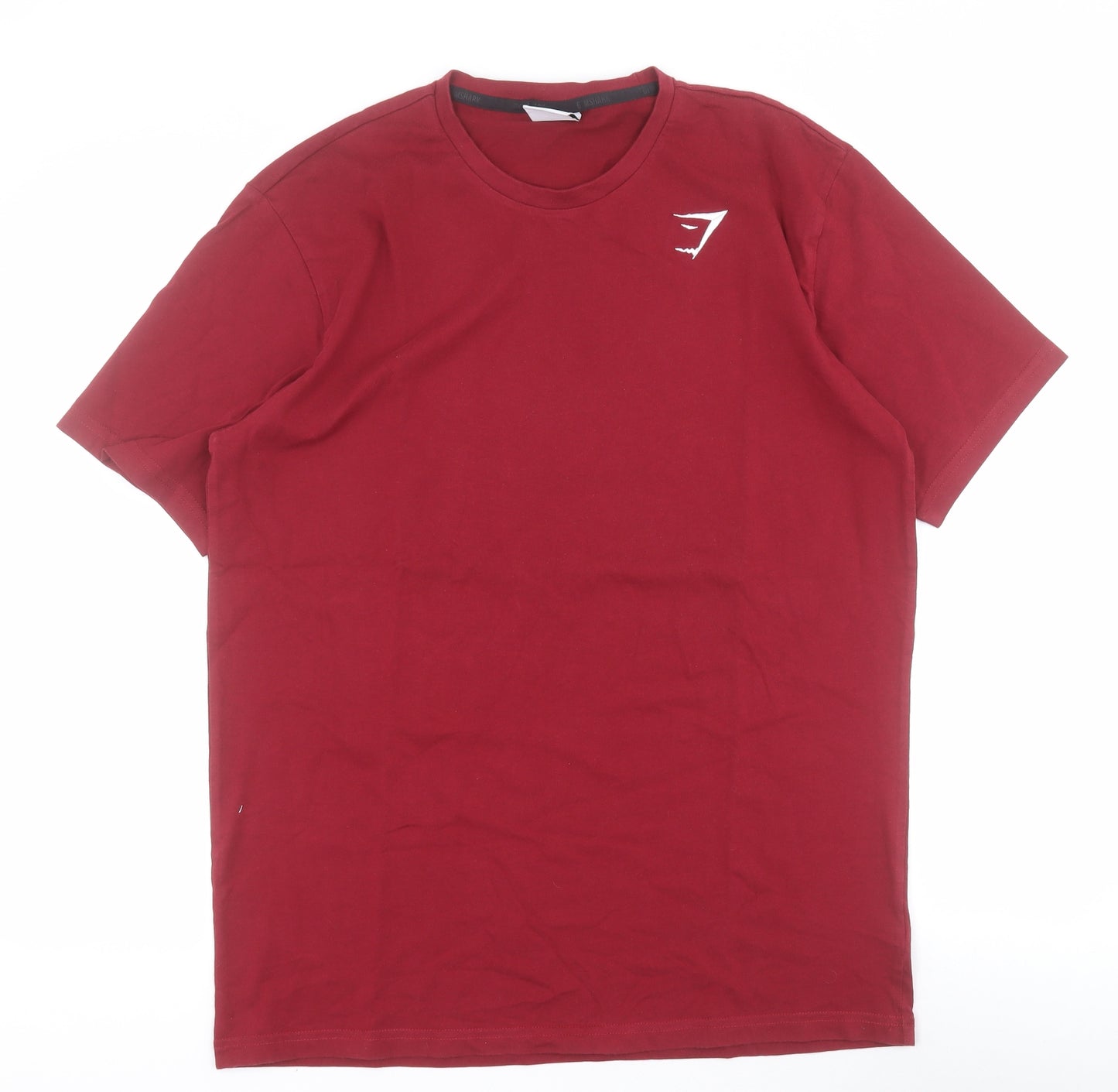 Gymshark Mens Red  Cotton  T-Shirt Size S Crew Neck