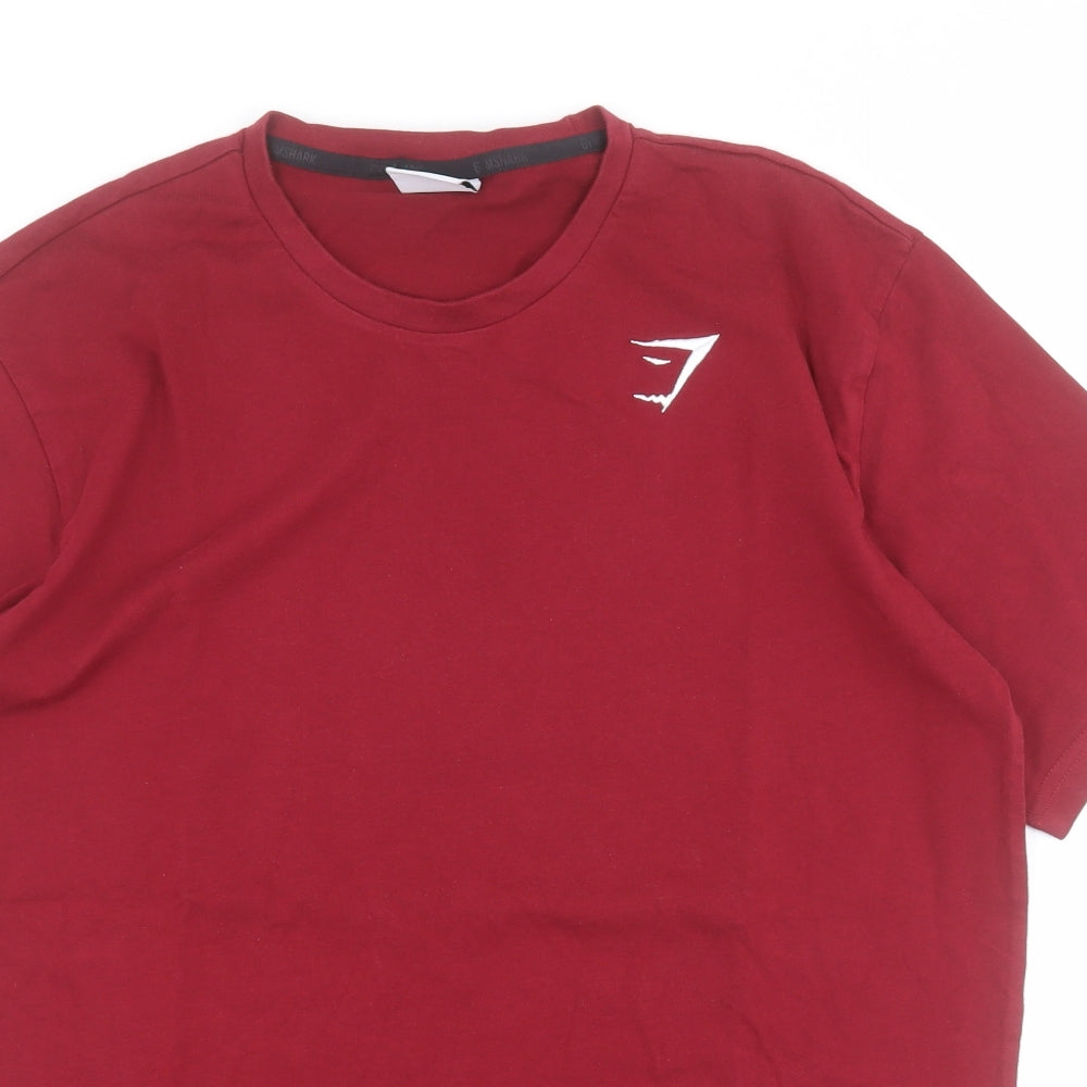 Gymshark Mens Red  Cotton  T-Shirt Size S Crew Neck