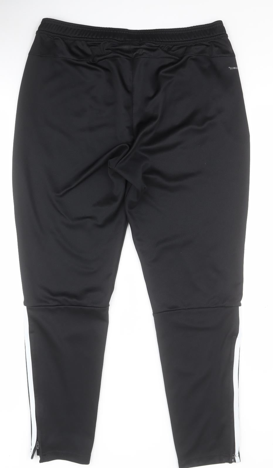 adidas Mens Black  Polyester Jogger Trousers Size L L28 in Regular Drawstring