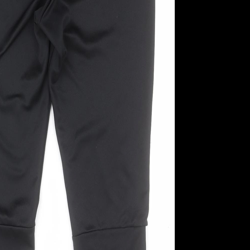 adidas Mens Black  Polyester Jogger Trousers Size L L28 in Regular Drawstring