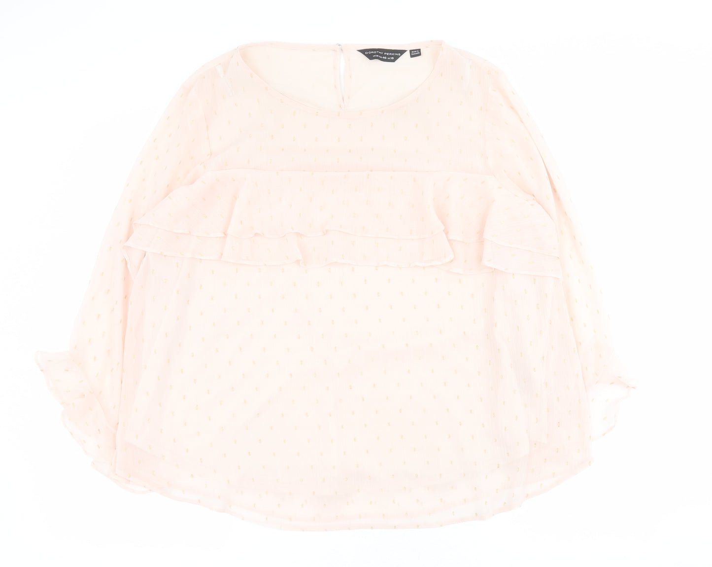 Dorothy Perkins Womens Pink  Polyester Basic  Size 18 Round Neck