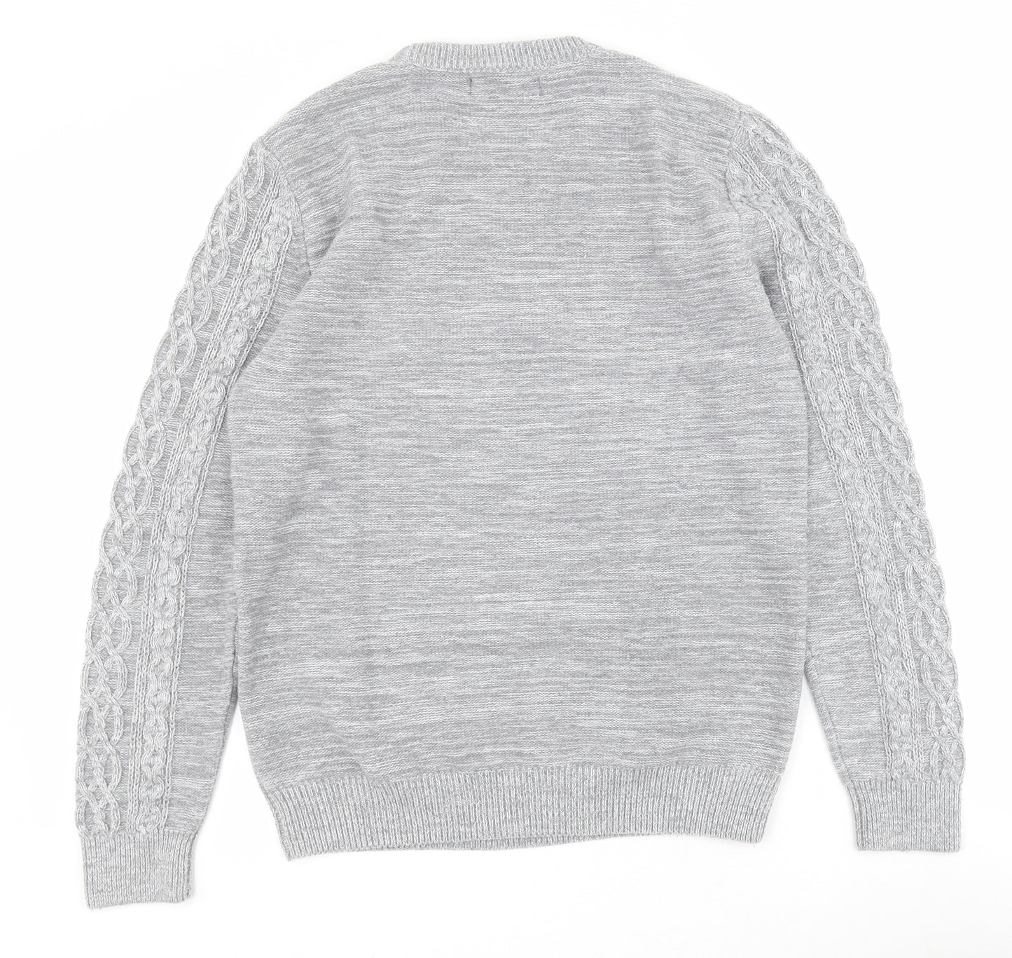 Primark Womens Grey Crew Neck  Cotton Pullover Jumper Size M