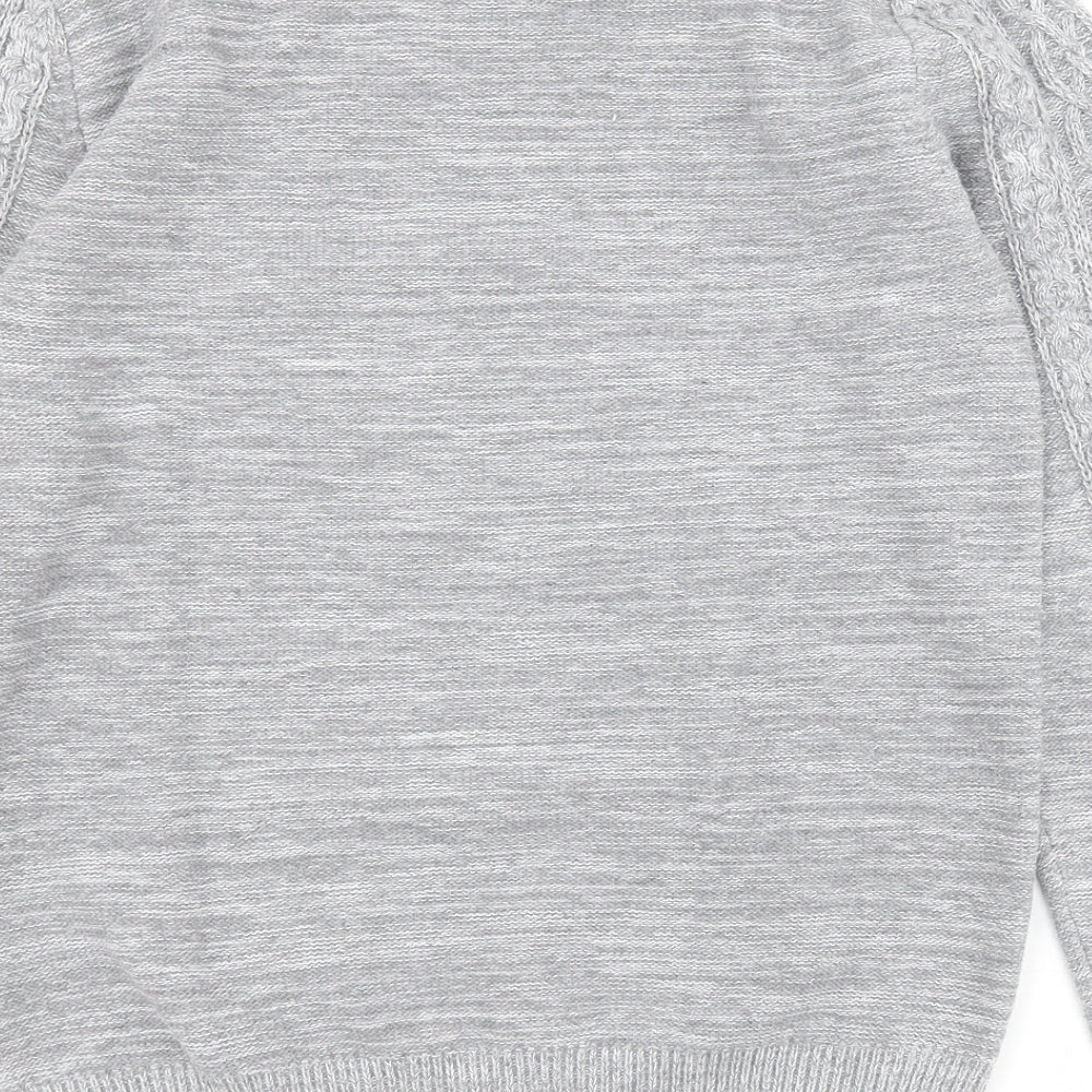 Primark Womens Grey Crew Neck  Cotton Pullover Jumper Size M