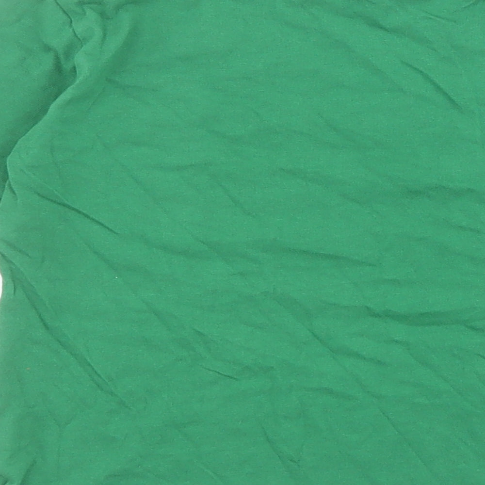 River Island Girls Green  100% Cotton Pullover T-Shirt Size 5-6 Years Crew Neck Pullover