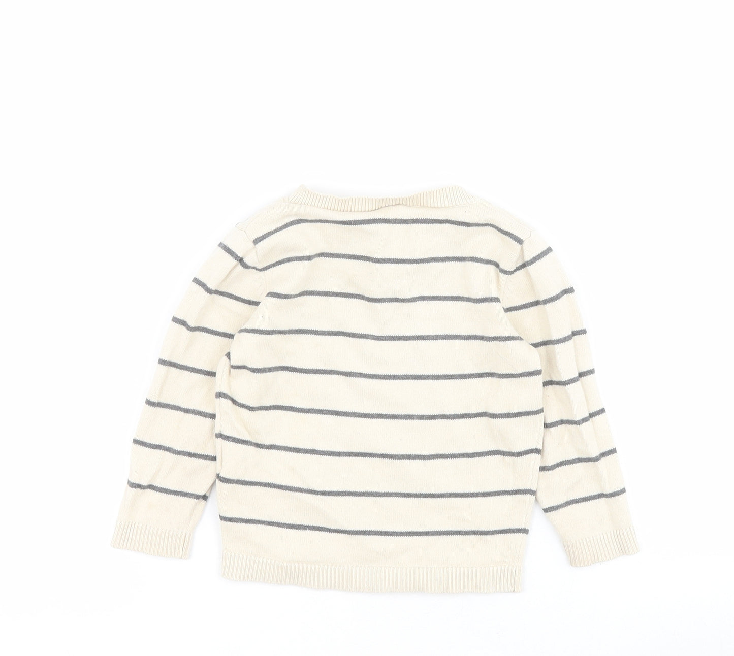H&M Baby Beige Striped 100% Cotton Pullover Jumper Size 9-12 Months  Pullover