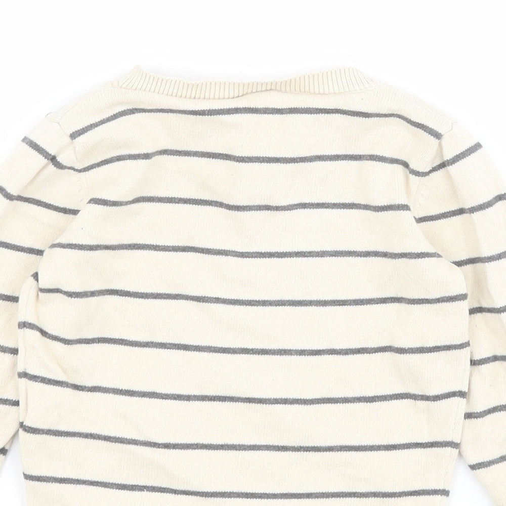 H&M Baby Beige Striped 100% Cotton Pullover Jumper Size 9-12 Months  Pullover