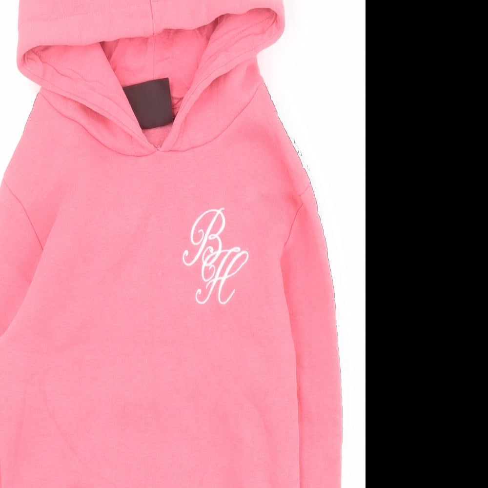 Beck & Hershey Girls Pink  Cotton Pullover Hoodie Size 10-11 Years  Pullover