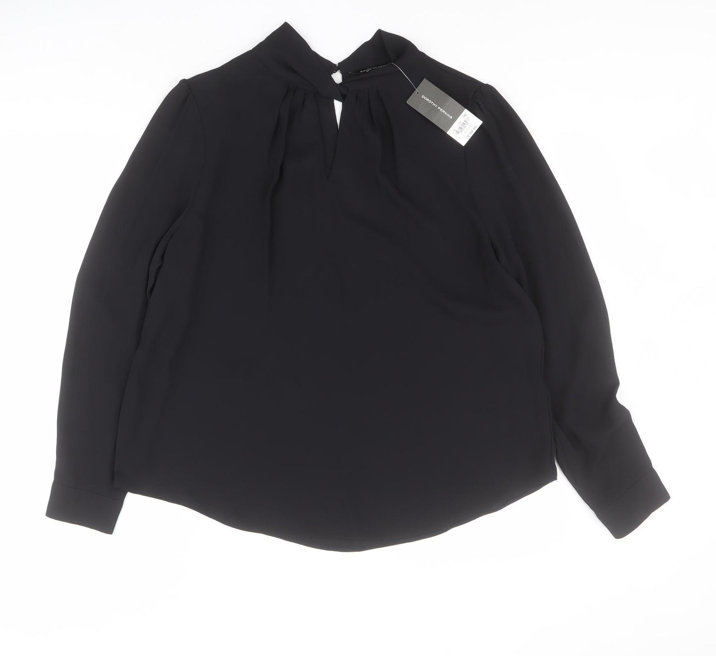 Dorothy Perkins Womens Black  Polyester Basic  Size 16 High Neck