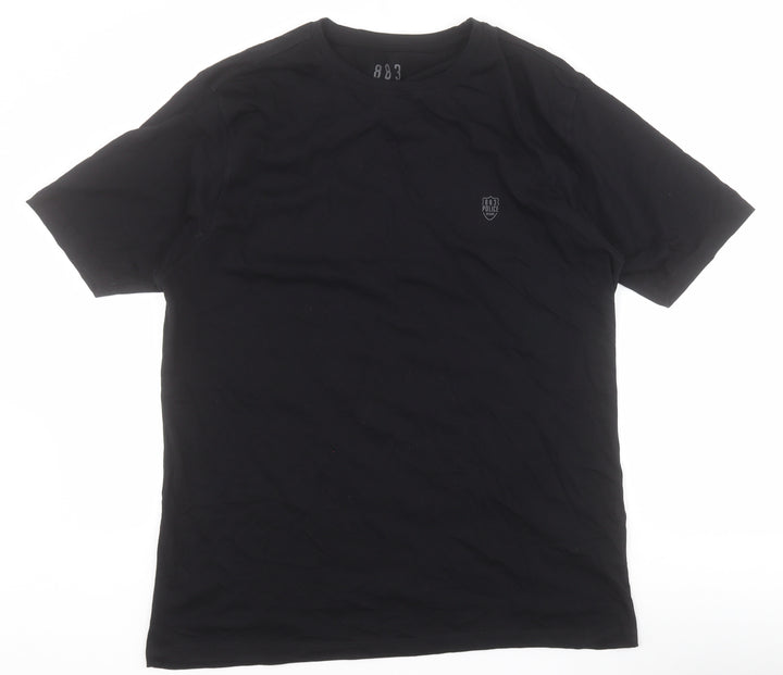 883 Police Mens Black Cotton T-Shirt Crew Neck