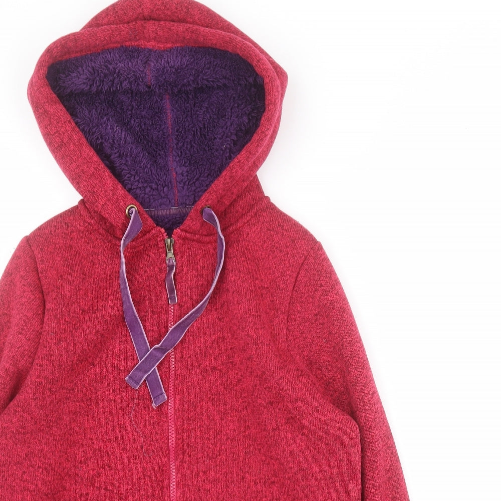 Country Rose Womens Pink  100% Polyester Full Zip Hoodie Size S  Zip