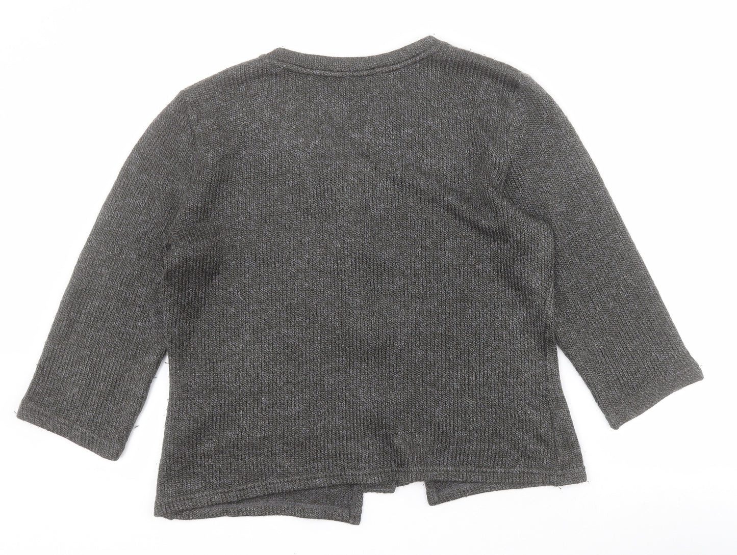 Marks and Spencer Womens Grey Round Neck  Acrylic Cardigan Jumper Size M