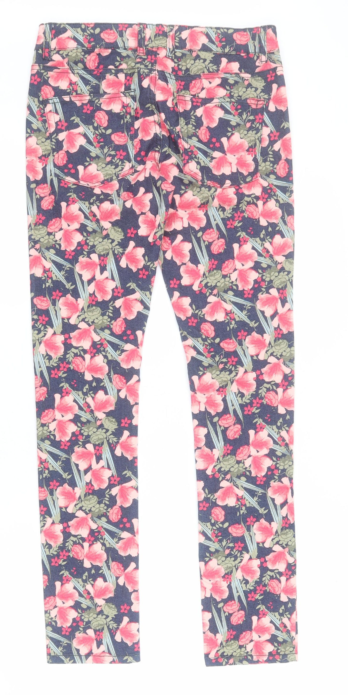 ESMARA Womens Multicoloured Floral Cotton Skinny Jeans Size 8 L31 in Regular Zip