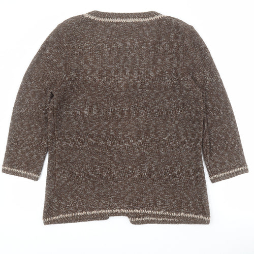 Marks and Spencer Womens Brown Scoop Neck  Acrylic Cardigan Jumper Size M