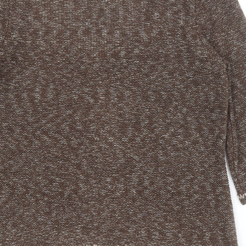 Marks and Spencer Womens Brown Scoop Neck  Acrylic Cardigan Jumper Size M