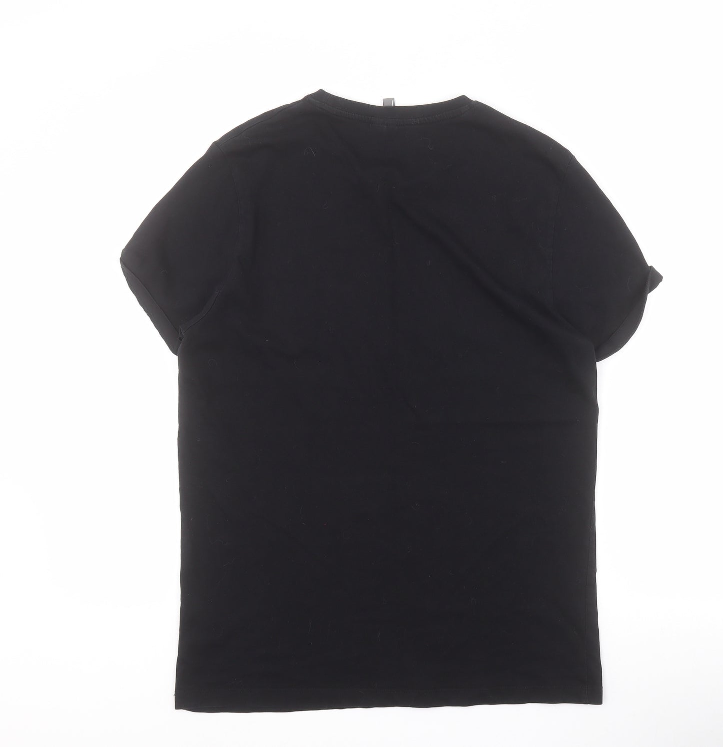 ASOS Womens Black  100% Cotton Cropped T-Shirt Size M Crew Neck
