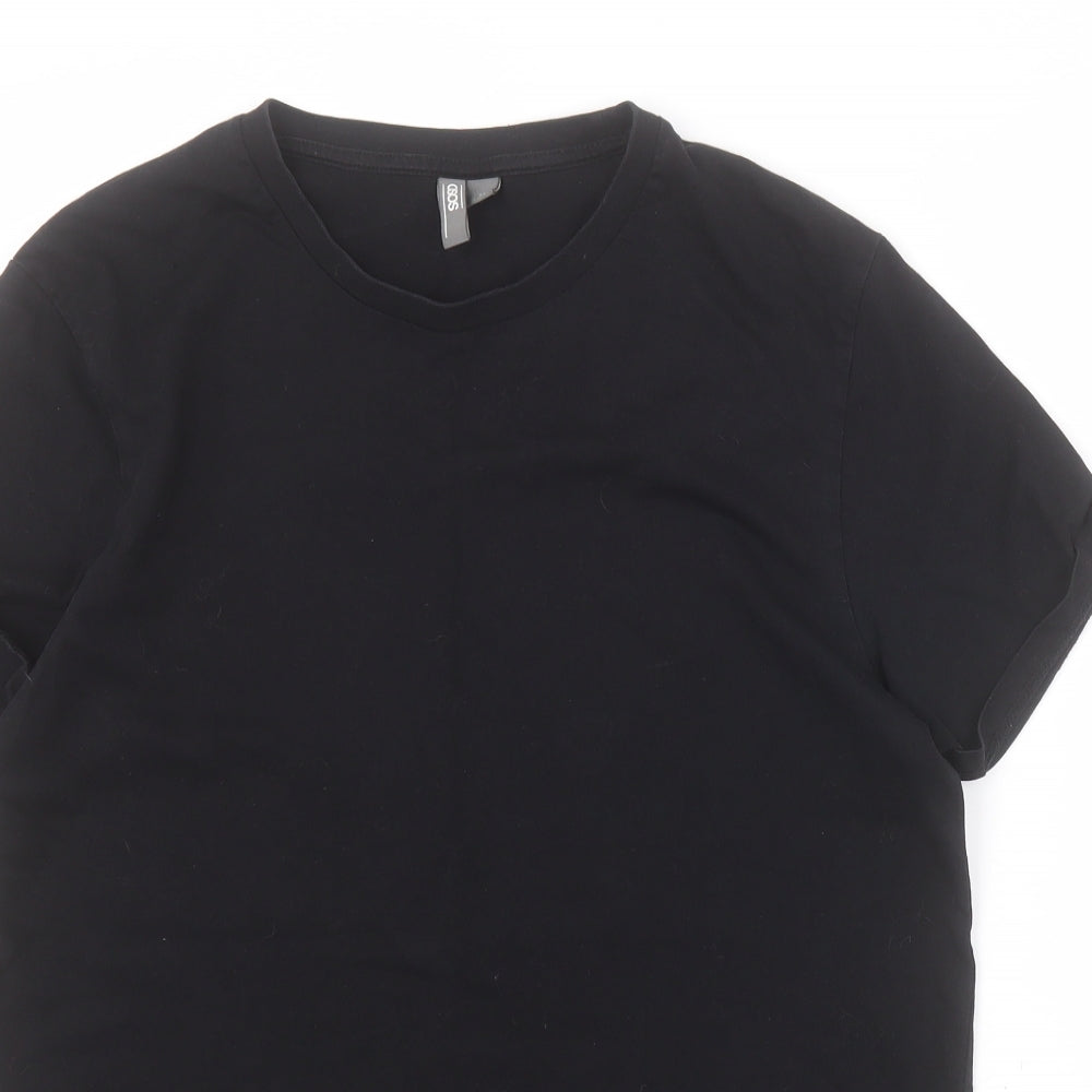 ASOS Womens Black  100% Cotton Cropped T-Shirt Size M Crew Neck