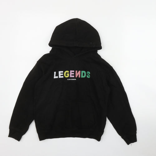 JustHoods Girls Black  Cotton Pullover Hoodie Size 9-10 Years  Pullover - 'Legends'