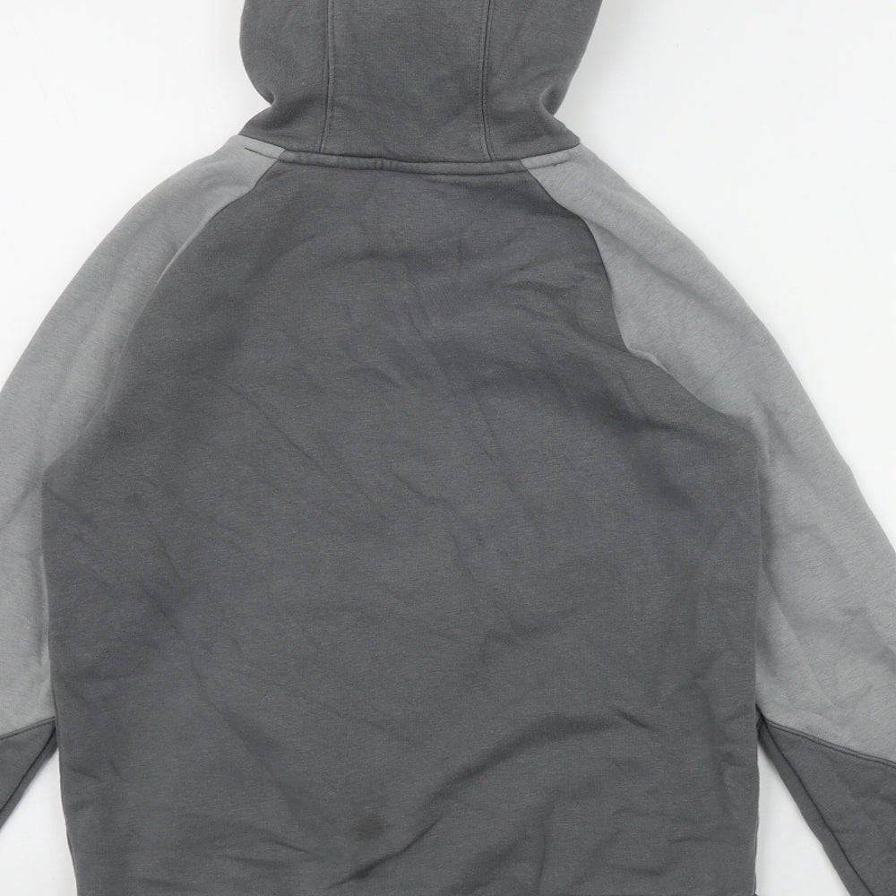 adidas Boys Grey Colourblock Cotton Pullover Hoodie Size 10-11 Years  Pullover