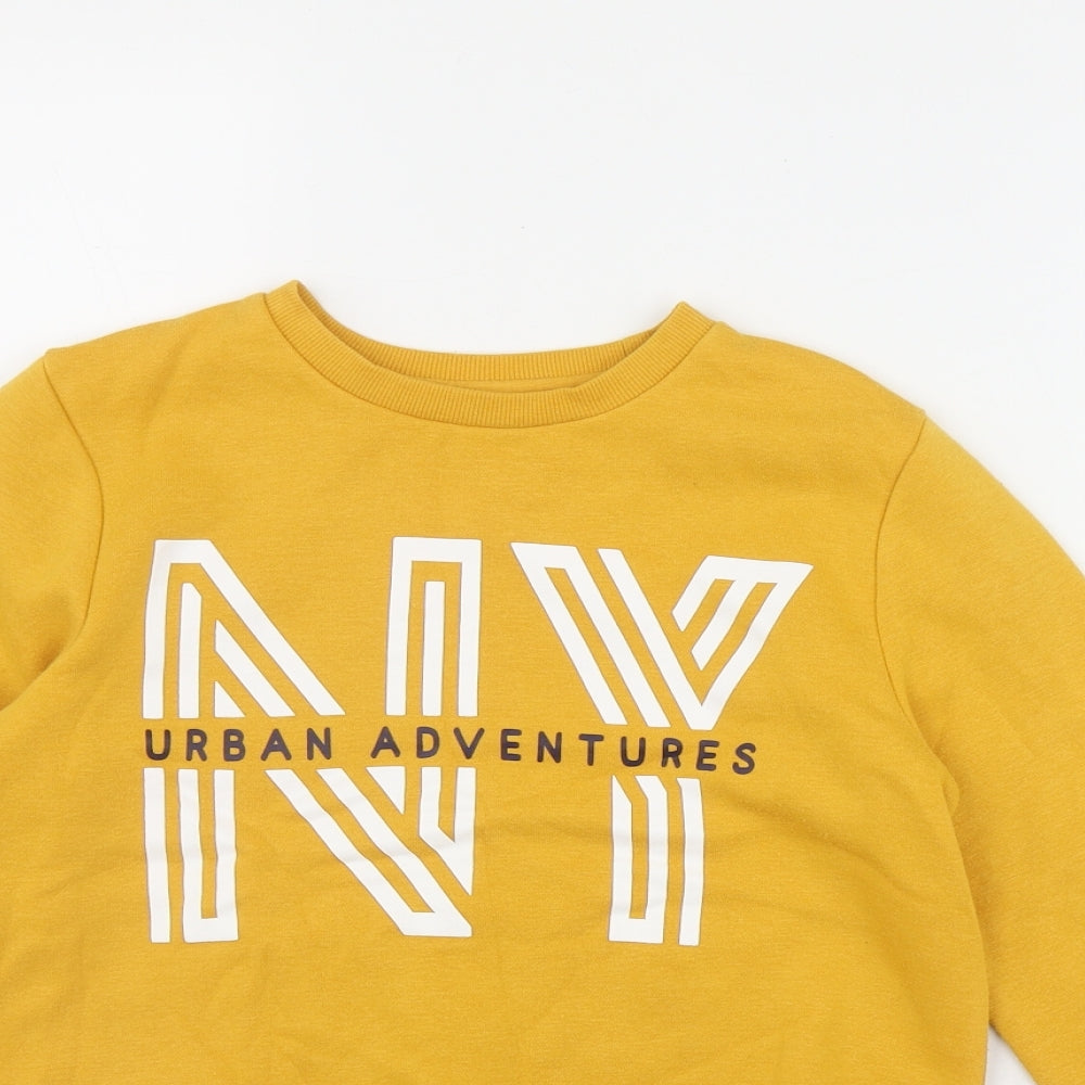 Primark Boys Yellow  Cotton Pullover Sweatshirt Size 8-9 Years  Pullover