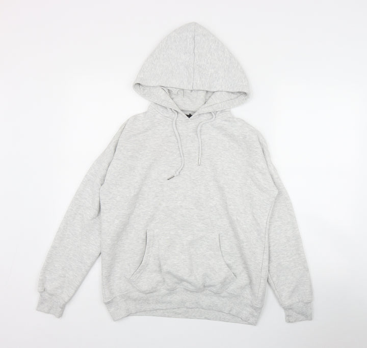 New Look Womens Grey Cotton Pullover Hoodie Size S Pullover