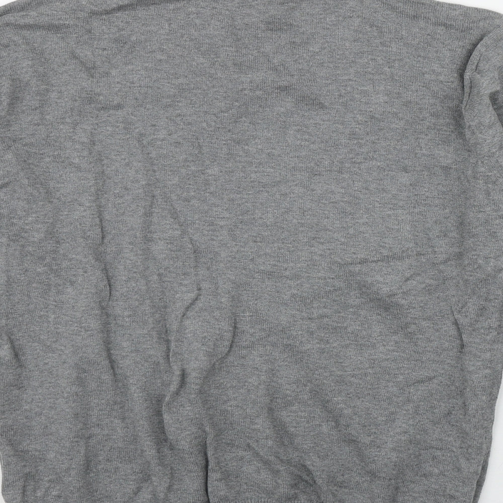 TU Boys Grey V-Neck  Cotton Pullover Jumper Size 12 Years  Pullover