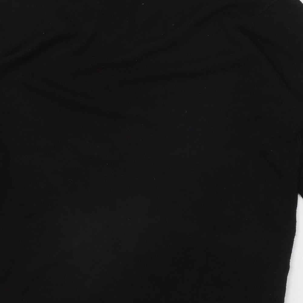 M&Co Mens Black V-Neck  Acrylic Pullover Jumper Size S