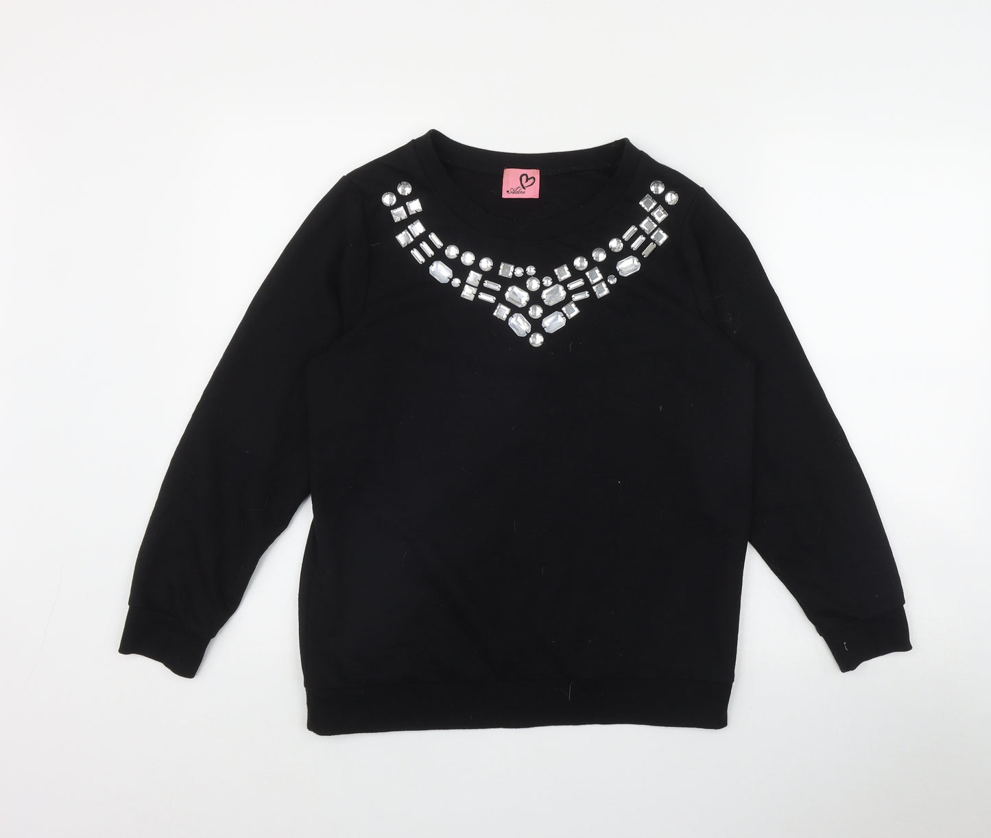 Adore Womens Black  Cotton Pullover Sweatshirt Size 8  Pullover