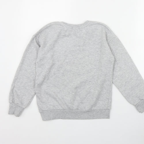Primark Girls Grey  Cotton Pullover Sweatshirt Size 10-11 Years  Pullover - 'Positive Vibes only'