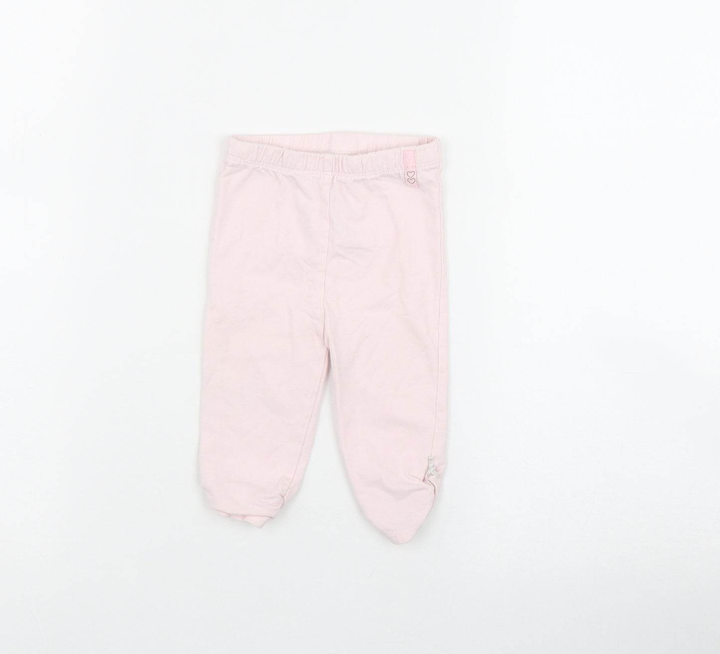 Mothercare Girls Pink  Cotton Cropped Leggings Size 3-6 Months