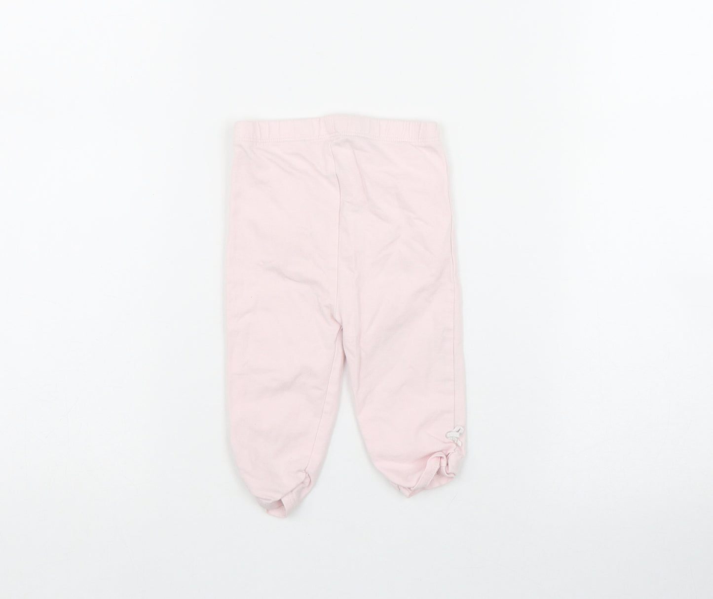 Mothercare Girls Pink  Cotton Cropped Leggings Size 3-6 Months