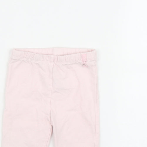 Mothercare Girls Pink  Cotton Cropped Leggings Size 3-6 Months