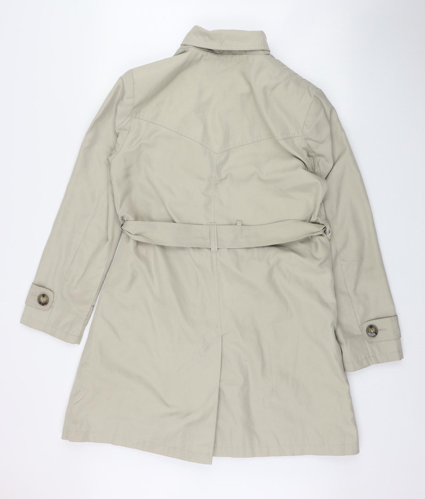 F&F Womens Beige   Trench Coat Jacket Size 12  Button