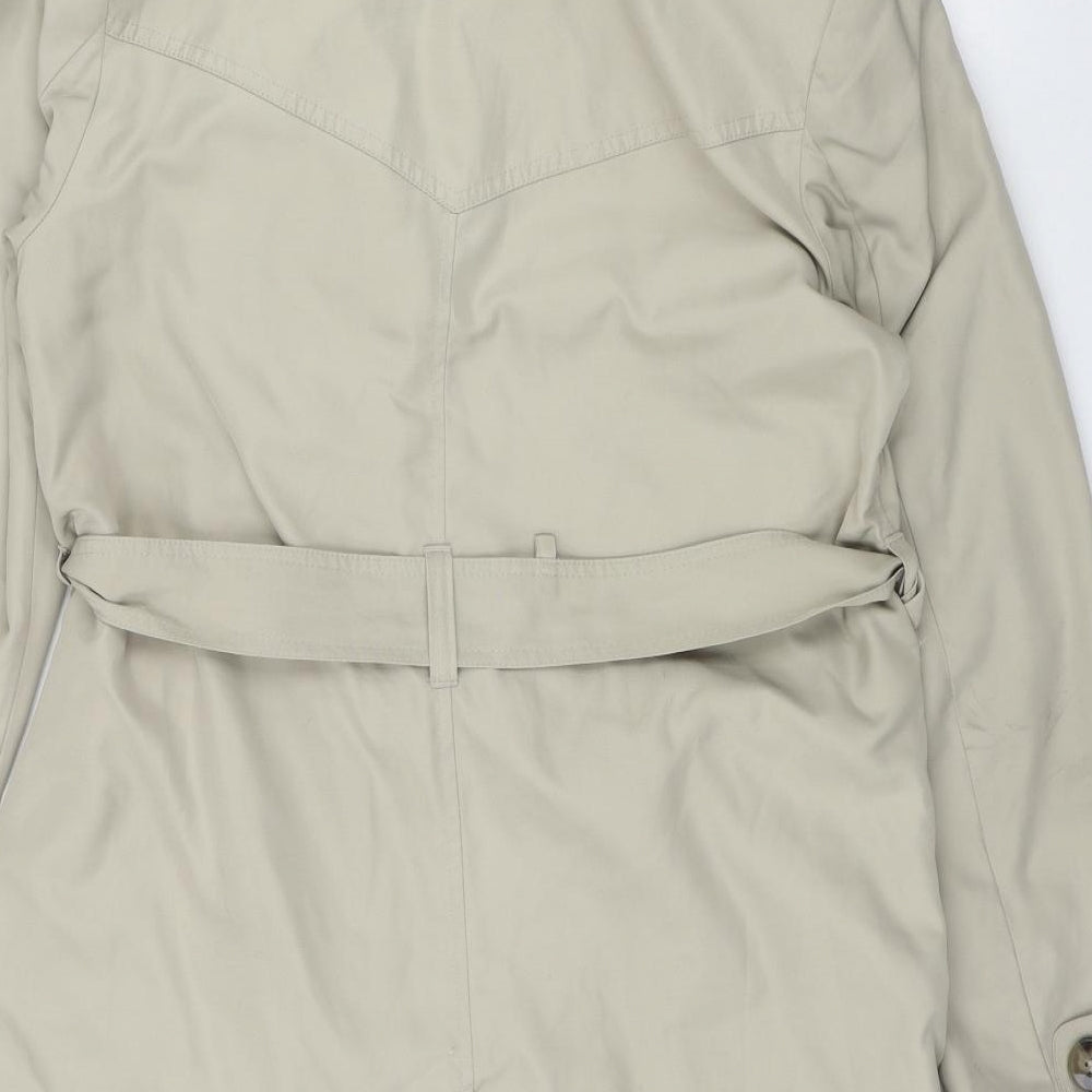 F&F Womens Beige   Trench Coat Jacket Size 12  Button