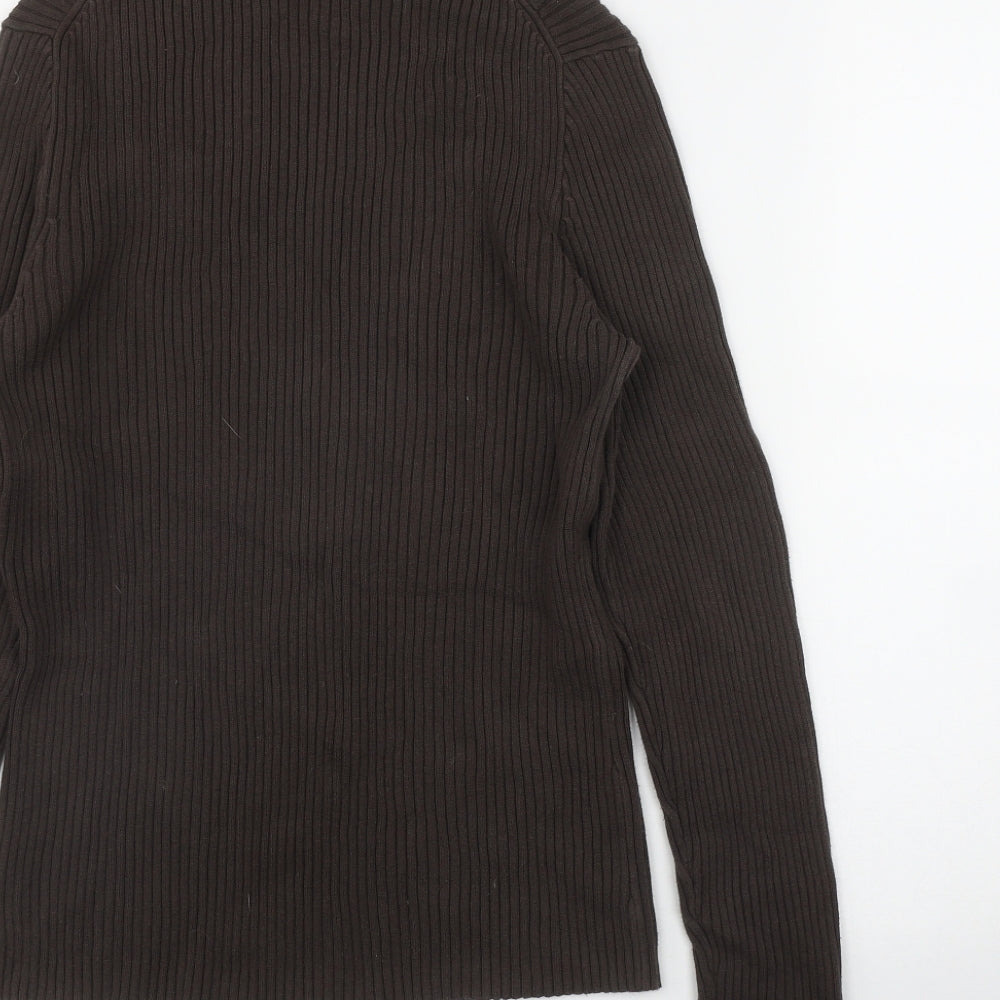 Gap Mens Brown Roll Neck  Cotton Pullover Jumper Size L