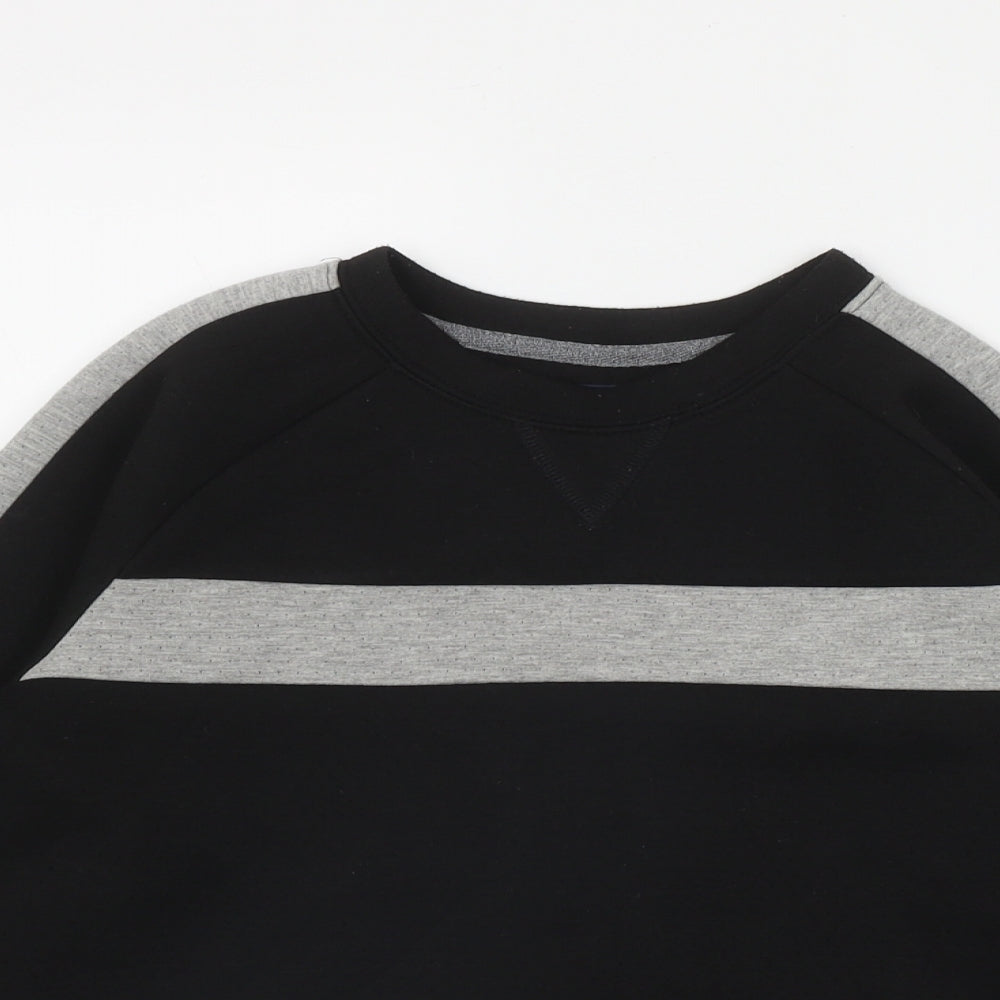NEXT Boys Black Colourblock Polyester Pullover Sweatshirt Size 8 Years  Pullover