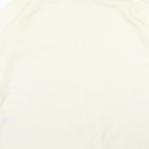 BM Womens Ivory Mock Neck  Acrylic Pullover Jumper Size S