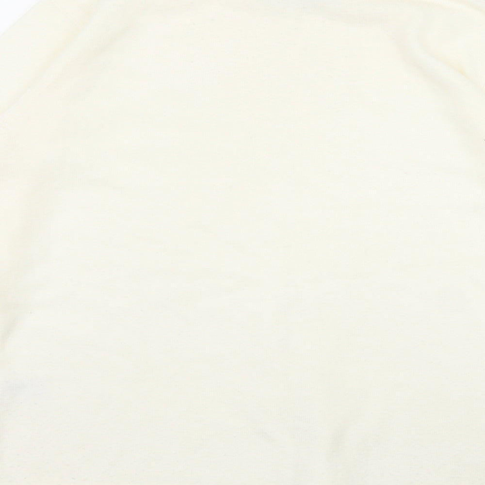 BM Womens Ivory Mock Neck  Acrylic Pullover Jumper Size S