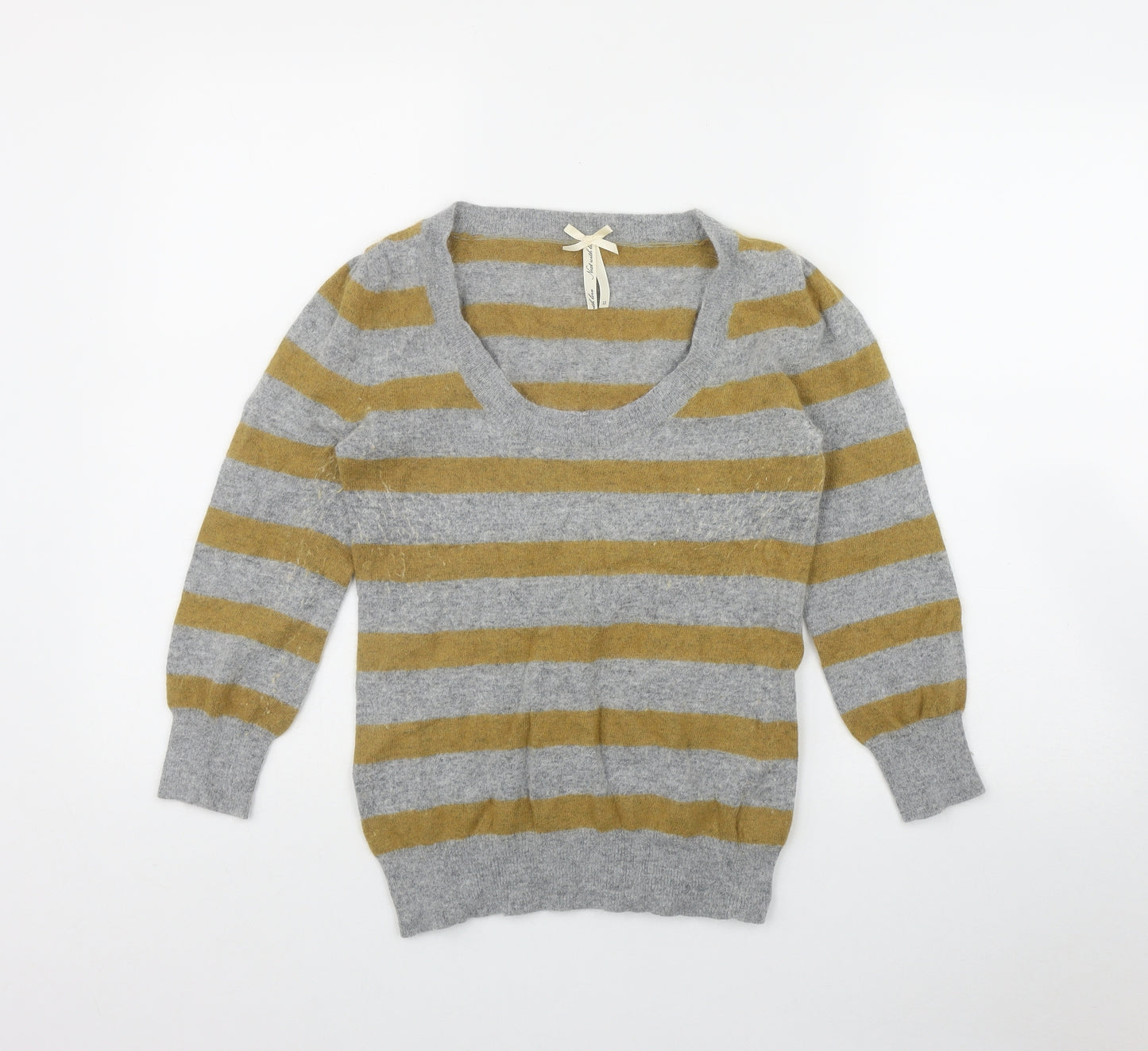 NEXT Womens Grey Scoop Neck  Nylon Pullover Jumper Size 12