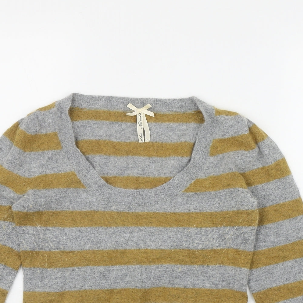 NEXT Womens Grey Scoop Neck  Nylon Pullover Jumper Size 12