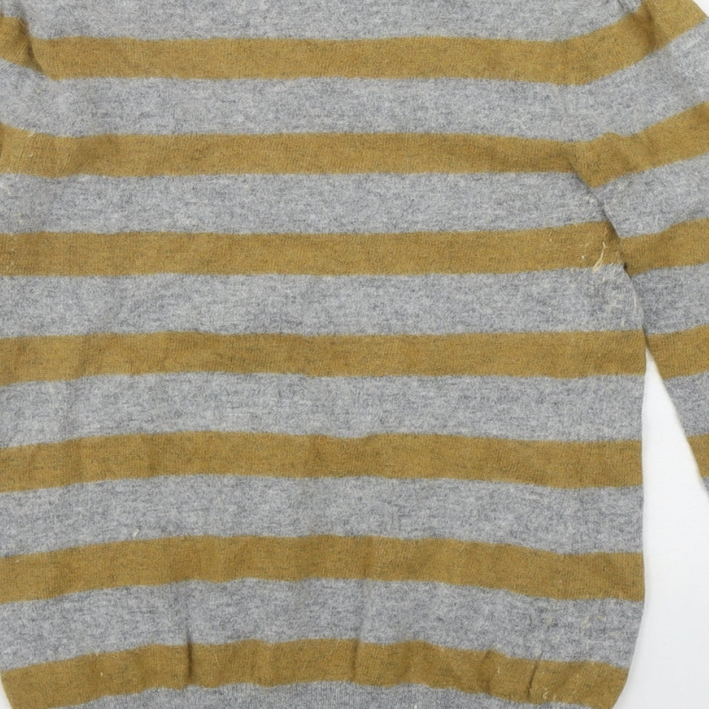 NEXT Womens Grey Scoop Neck  Nylon Pullover Jumper Size 12