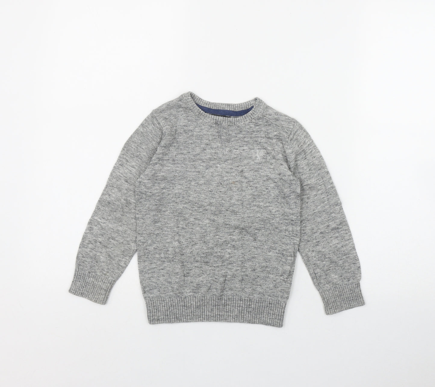 NEXT Boys Grey Round Neck  Cotton Pullover Jumper Size 4 Years  Pullover