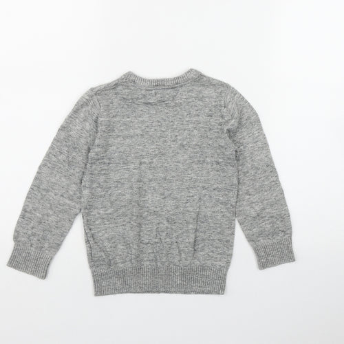 NEXT Boys Grey Round Neck  Cotton Pullover Jumper Size 4 Years  Pullover