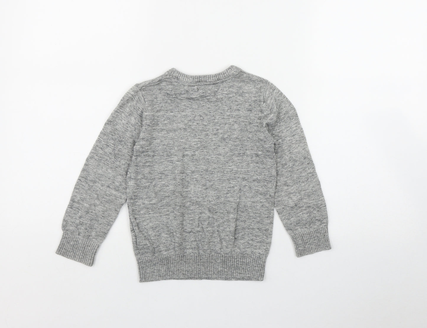 NEXT Boys Grey Round Neck  Cotton Pullover Jumper Size 4 Years  Pullover