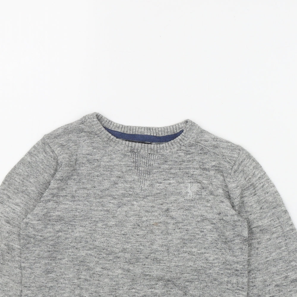 NEXT Boys Grey Round Neck  Cotton Pullover Jumper Size 4 Years  Pullover